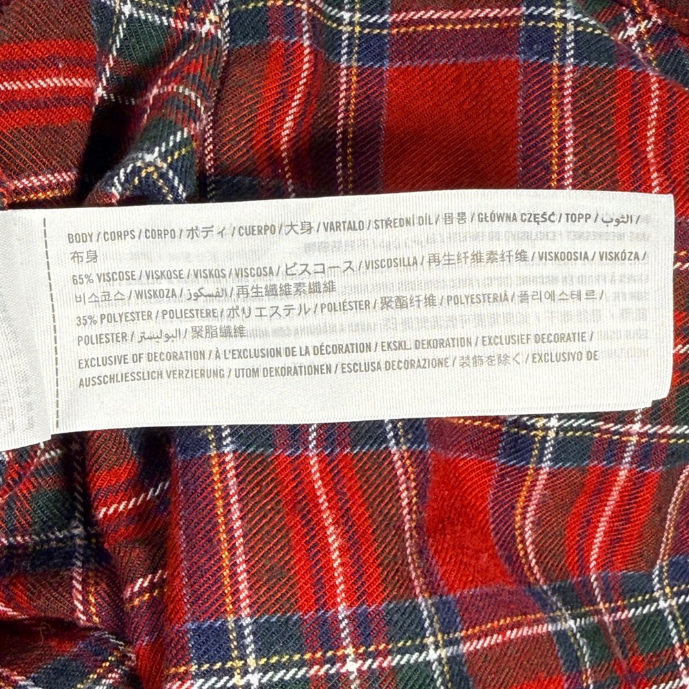 Abercrombie & Fitch Soft Collection Red Plaid Flannel Shirt Women XS Long Sleeve - Picture 7 of 16